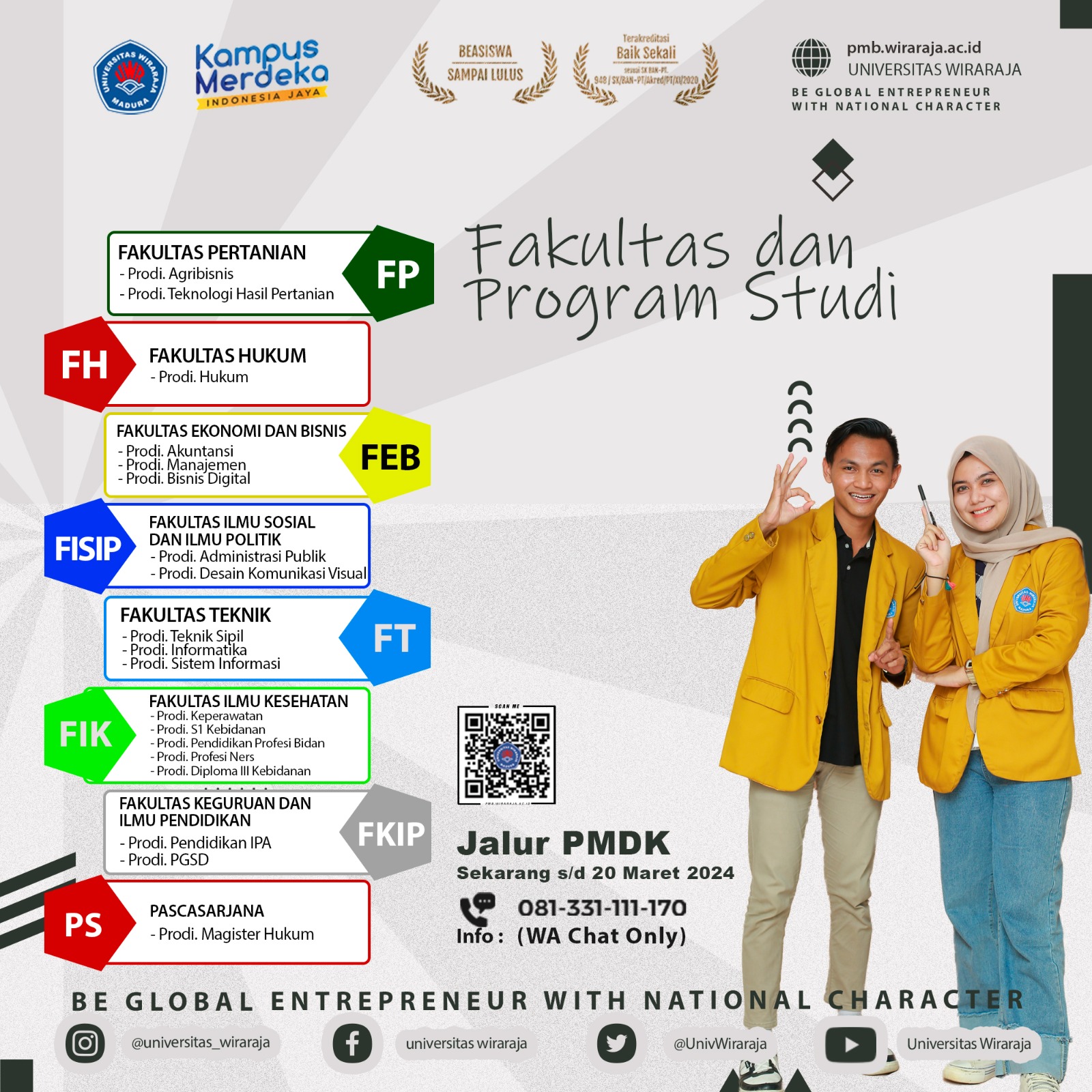 JALUR PMDK PENERIMAAN MAHASISWA BARU UNIVERSITAS WIRARAJA TAHUN 2024