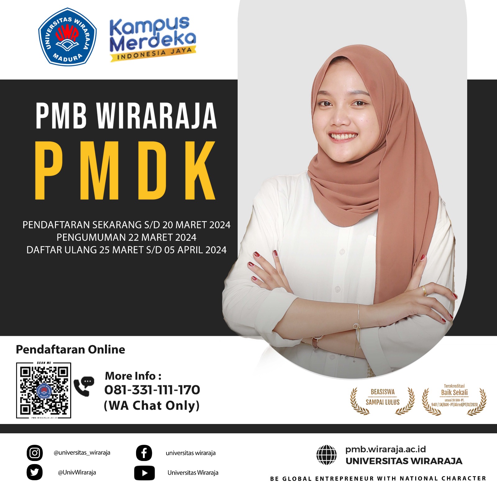 Pendaftaran Jalur Penelusuran Minat dan Kemampuan (PMDK) Universitas Wiraraja Tahun 2024